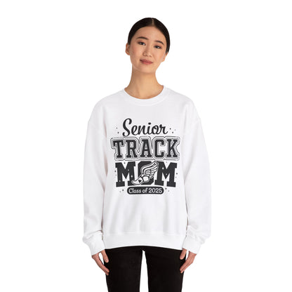 Senior Track Mom Crewneck Sweatshirt, Perfect Gift for Athletic Moms, Class of 2025 Celebration, Sports Apparel, Comfy Layer