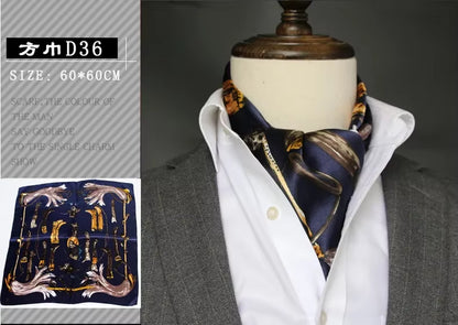 Elevate Your Style 🌟 British Men's Silk Scarf – Perfect for Spring & Autumn! Elegant Satin Touch for Every Business Look.