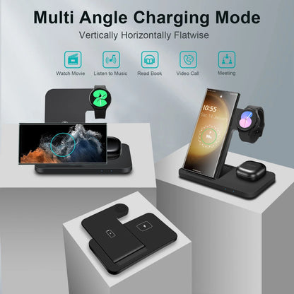 Upgrade Your Charging Game! ⚡ 3-in-1 Wireless Charger Stand for Samsung Devices | Fast 15W Charging for Galaxy Z Flip, S Series & Galaxy Watch!