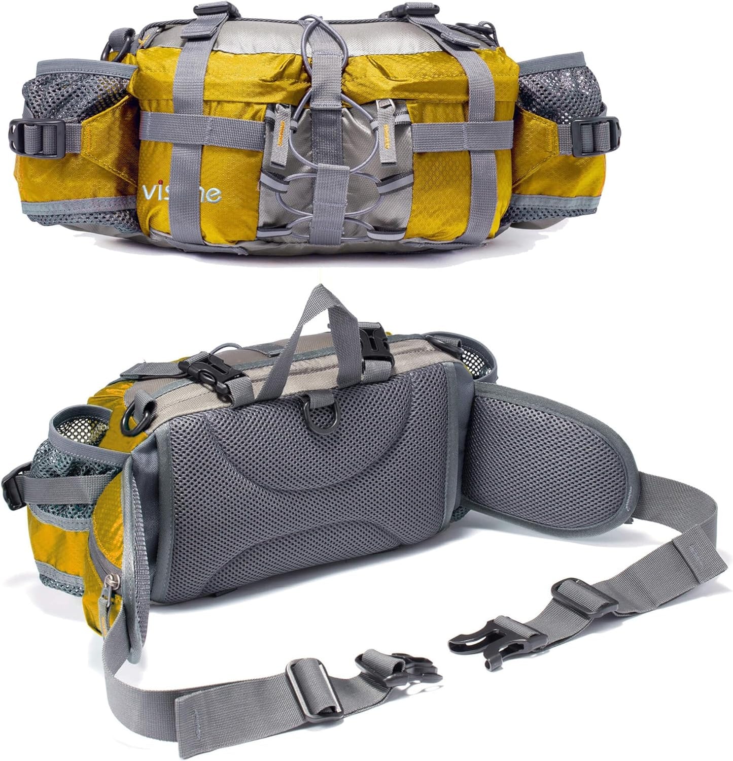 Adventure Ready! 🎒💧 Outdoor Fanny Pack – Perfect for Hiking & Fishing with 2 Water Bottle Holders! 🌲🎣