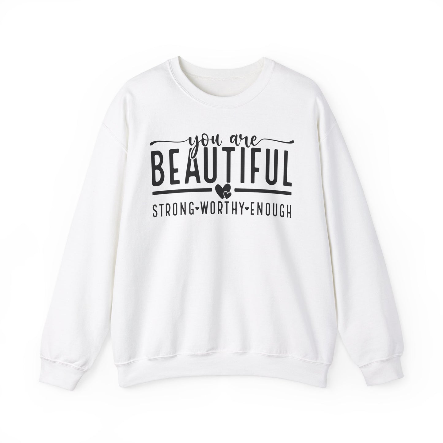 Inspirational Sweatshirt - You Are Beautiful, Cozy Gift for Her, Self-Love Apparel, Motivational Layering, Perfect for Everyday Wear