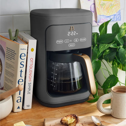 ☕ Brew Your Perfect Cup: 14-Cup Programmable Coffee Maker with Touch Display by Drew Barrymore! 🌟 (Oyster Grey)