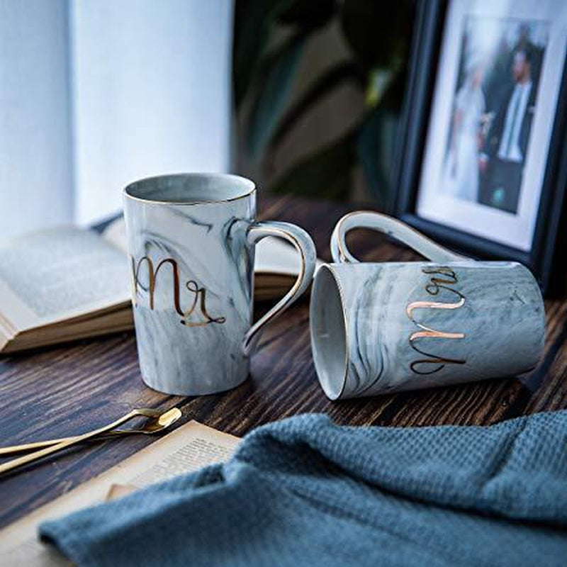 Mr and Mrs Coffee Mugs - Wedding Gifts - Mr and Mrs Mugs Set - for Grey&Grey