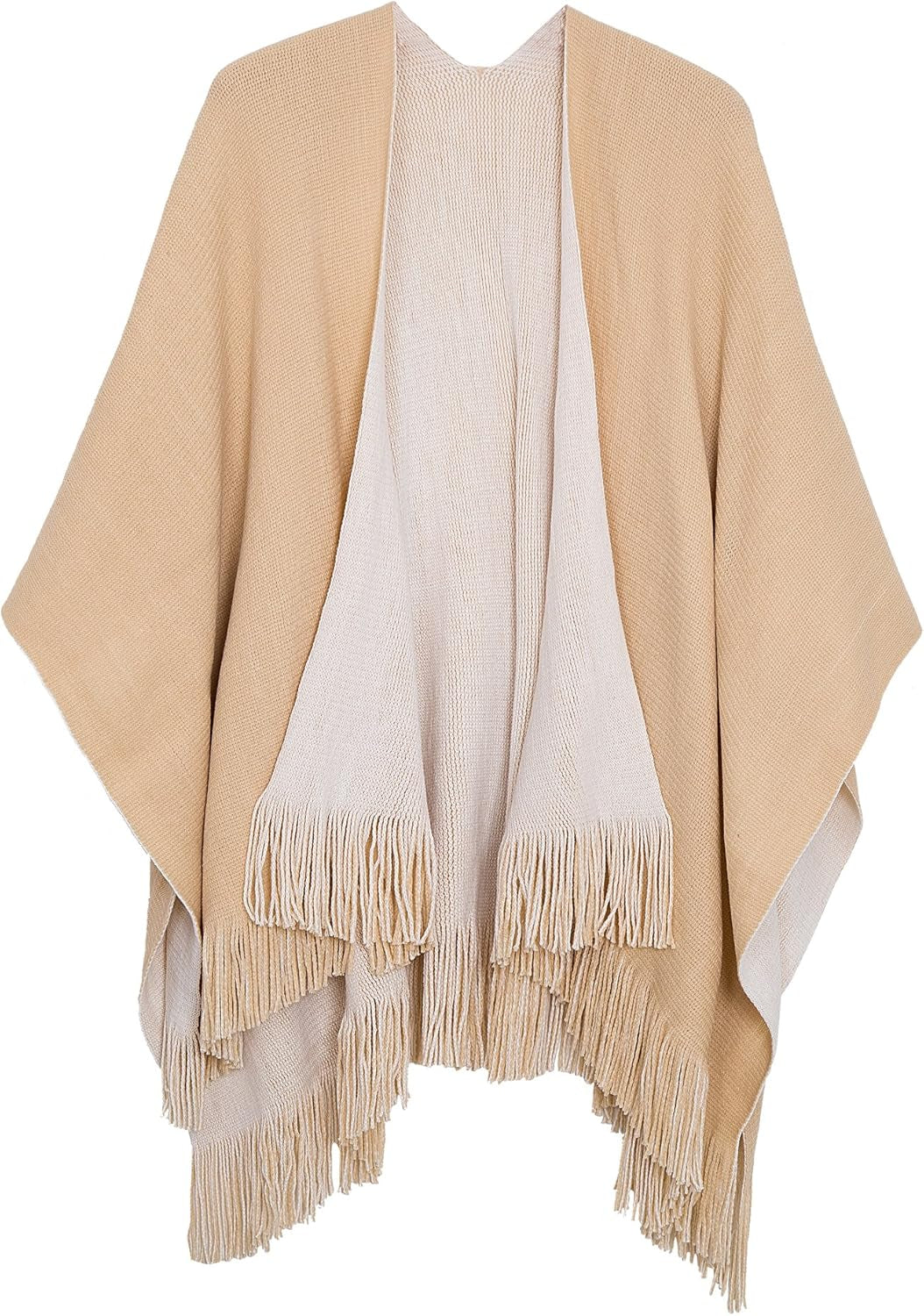 Cozy Up in Style ❄️ Women’s Vintage Poncho Cape – Tassel Details, Blanket Shawl Wrap for Chic Winter Comfort!