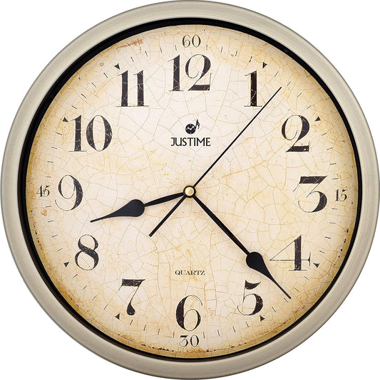 Timeless Elegance 🕰️ 12-Inch Retro Metal Wall Clock – Silent, Non-Ticking, Brushed Finish for a Vintage Touch in Your Home Décor (Retro Bronze).