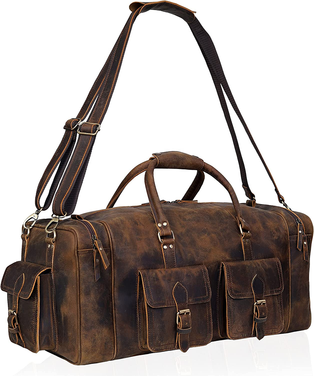 Travel in Style 🧳 Large Leather Duffel Bag – Perfect for Men’s Weekend, Gym, or Overnight Trips!