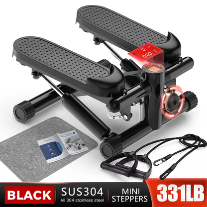 Step Up Your Fitness! 🏃‍♀️💪 Mini Stepper with Resistance Bands & LCD Monitor – Perfect for Home Workouts (330lbs Capacity) 🏋️‍♂️✨