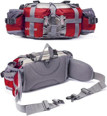 Adventure Ready! 🎒💧 Outdoor Fanny Pack – Perfect for Hiking & Fishing with 2 Water Bottle Holders! 🌲🎣