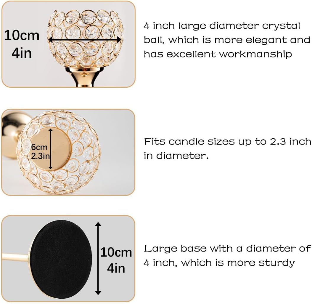 Elevate Your Space: Gold Crystal Candle Holders Set – Perfect for Weddings, Halloween & Stylish Home Decor ✨🕯️