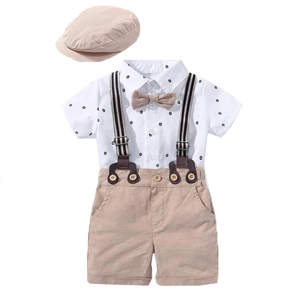 Dress Your Little Gentleman in Style! 👶✨ Baby Boy Romper & Bow Set – Perfect for Birthdays, Festivals, or Weddings with Matching Hat!