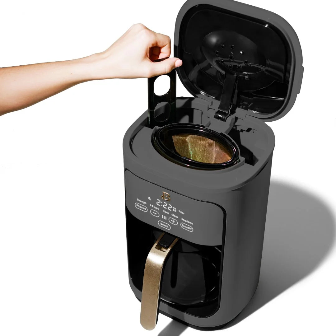 ☕ Brew Your Perfect Cup: 14-Cup Programmable Coffee Maker with Touch Display by Drew Barrymore! 🌟 (Oyster Grey)