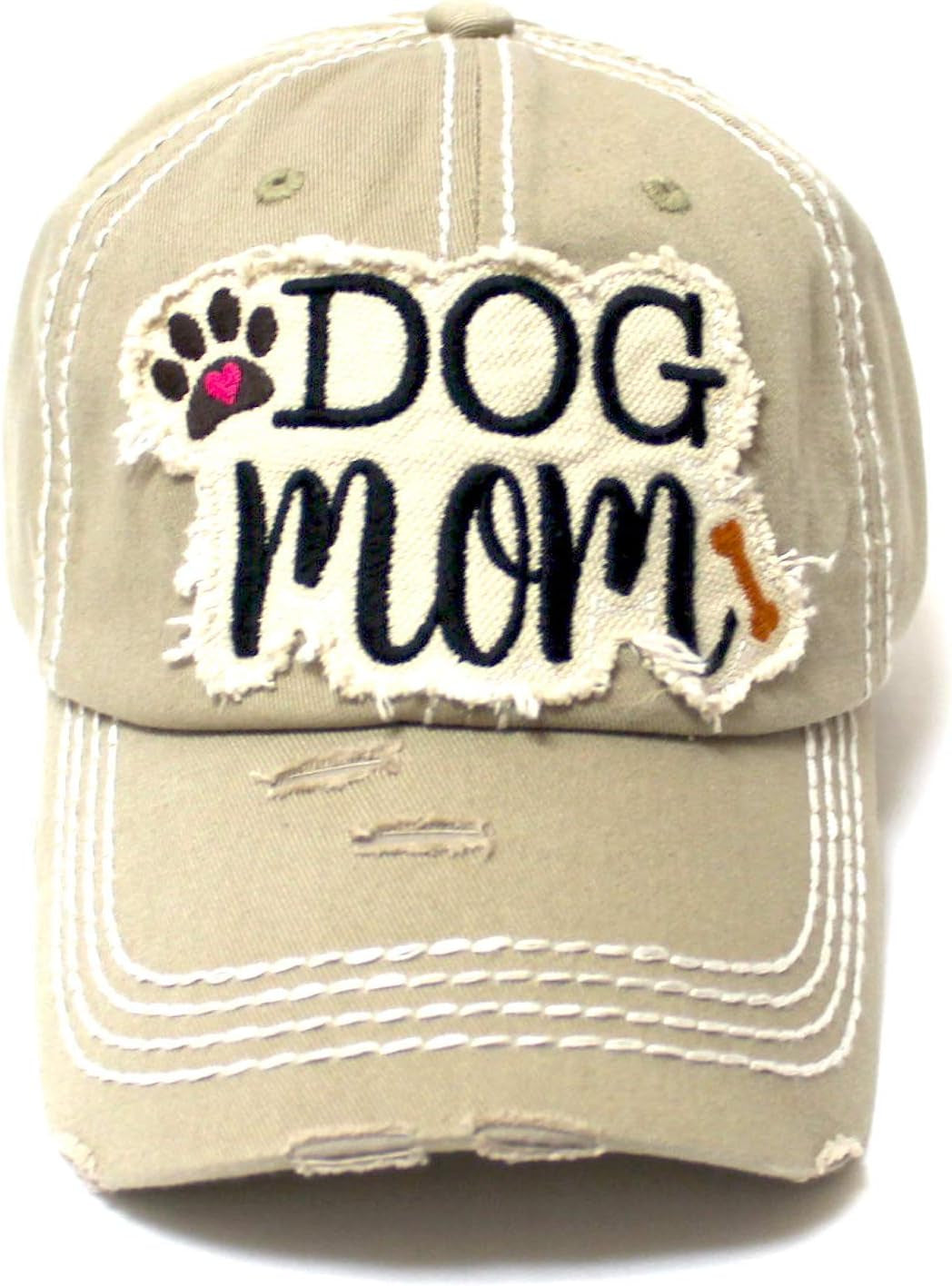 Show Your Love 🐾 Women's Dog Mom Ballcap – Cute Bone & Paw Patch Embroidery for the Ultimate Dog Lover Style!