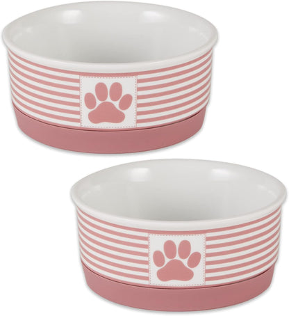 Style Meets Function for Your Pet! 🐾 Paw & Patch Ceramic Pet Collection | Medium Set in Gray – Perfect for Treats or Pet Accessories, 2 Pieces!