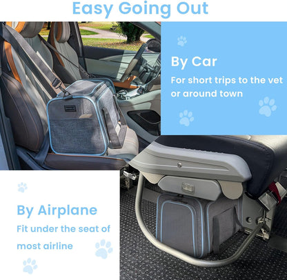 Jet-Set Ready ✈️ Expandable Cat & Small Pet Carrier – Airline Approved, Soft-Sided & Washable with Extra Room for Your Furry Travel Buddy!