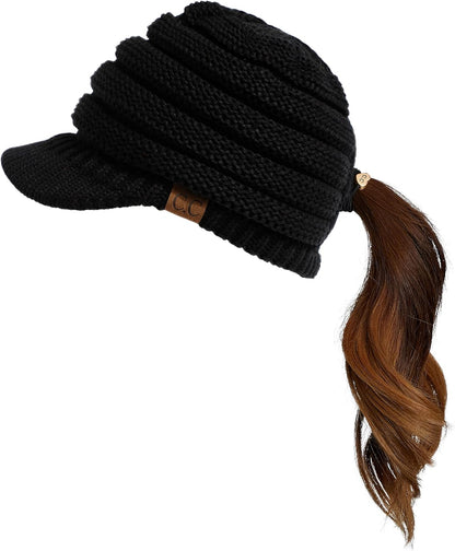 Stay Chic & Cozy! ❄️✨ Women's Ribbed Knit Hat with Brim – Perfect for Any Winter Look! 👒🧣