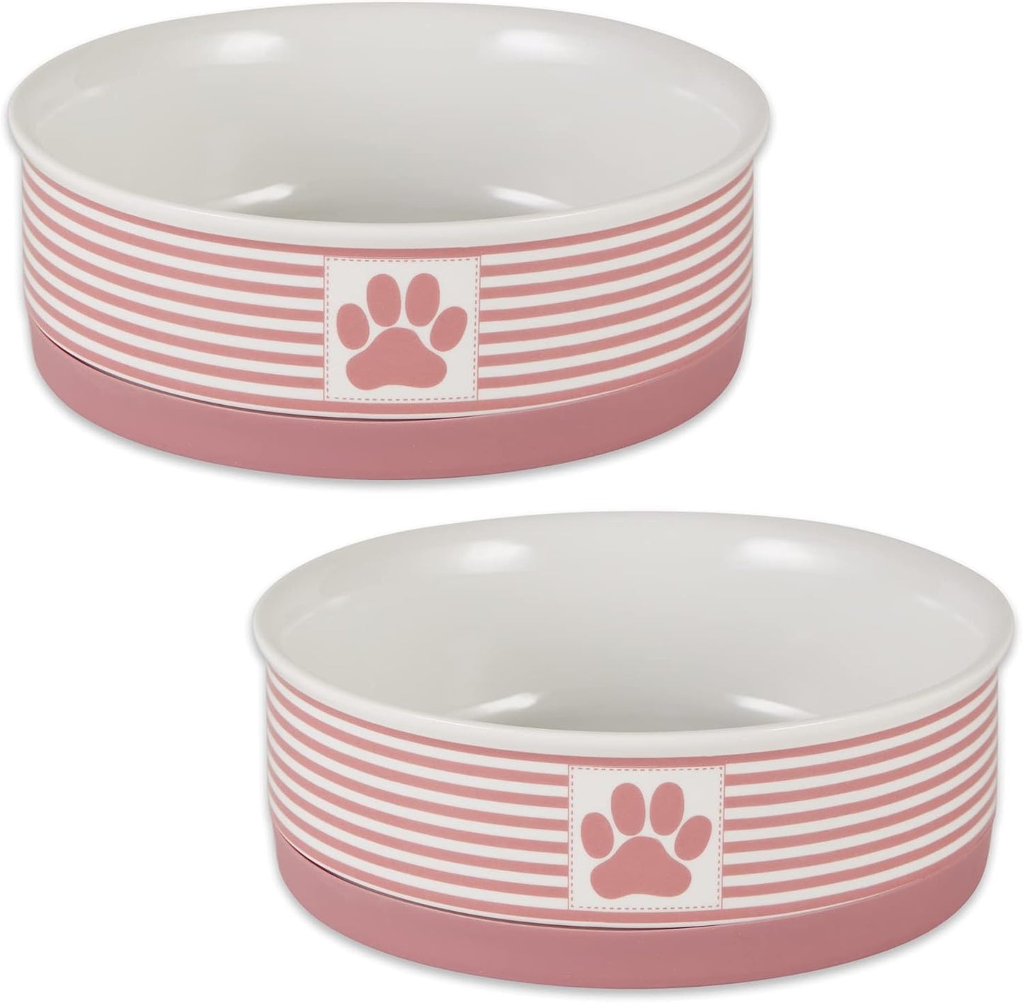 Style Meets Function for Your Pet! 🐾 Paw & Patch Ceramic Pet Collection | Medium Set in Gray – Perfect for Treats or Pet Accessories, 2 Pieces!