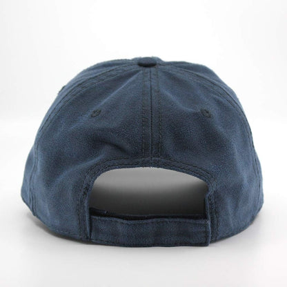 Heavy Washed Wax Coated Adjustable Low Profile Baseball Cap (Unstructured Navy)