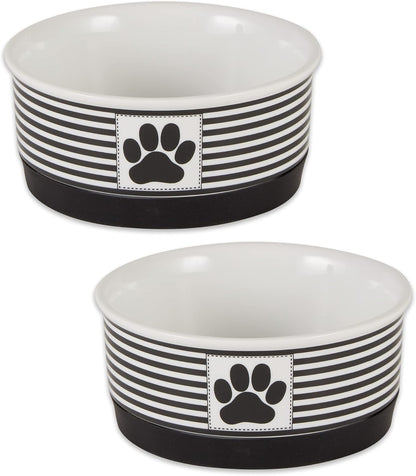 Style Meets Function for Your Pet! 🐾 Paw & Patch Ceramic Pet Collection | Medium Set in Gray – Perfect for Treats or Pet Accessories, 2 Pieces!