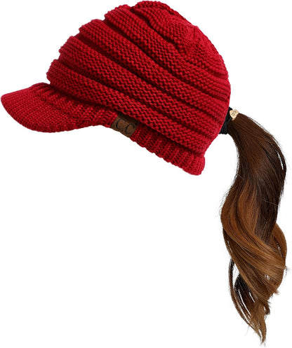 Stay Chic & Cozy! ❄️✨ Women's Ribbed Knit Hat with Brim – Perfect for Any Winter Look! 👒🧣