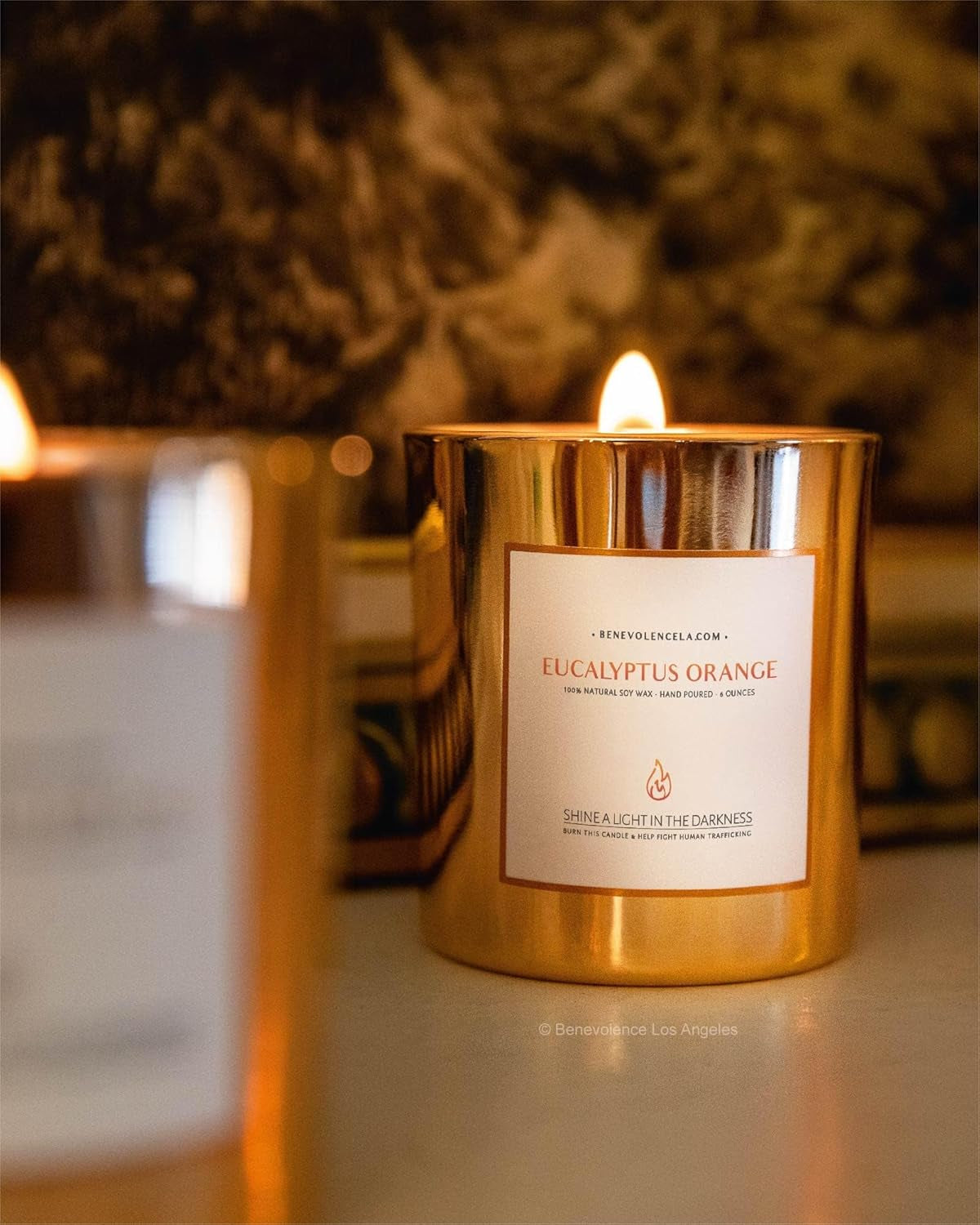 🕯️ Relax & Refresh: Eucalyptus Orange Wood Wick Candle for Home & Aromatherapy! 🌿✨ (8oz, 45-Hour Burn)