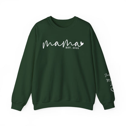 Mama Sweatshirt, Gift for New Moms, Personalized Crewneck, Mother's Day Gift, Cozy Fashion, Mama Established 2025