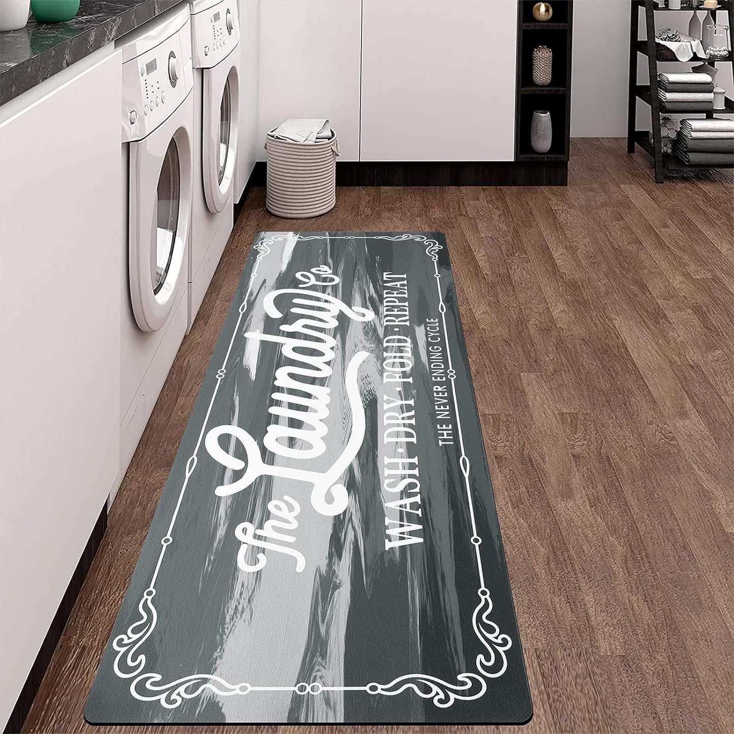 Add Charm to Your Home 🏡 Farmhouse Laundry Room Rug – Non-Slip, Washable & Perfect for Kitchen, Bathroom, or Hallway! 20”x48” of Cozy Style!