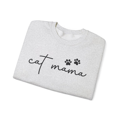 Cat Mama Heavy Blend™ Crewneck Sweatshirt, Cozy Cat Lover Gift, Pet Parent Apparel, Cute Sweatshirt for Women, Casual Cat