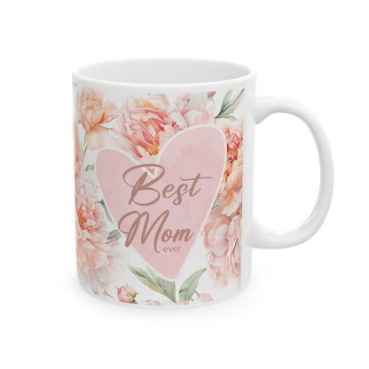 Floral Love Ceramic Mug, Beautiful Peony Design, Perfect Gift for Mother's Day, Birthday, Wedding, or Home Decor