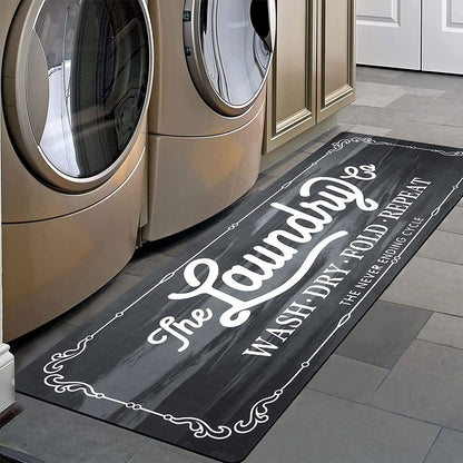 Add Charm to Your Home 🏡 Farmhouse Laundry Room Rug – Non-Slip, Washable & Perfect for Kitchen, Bathroom, or Hallway! 20”x48” of Cozy Style!