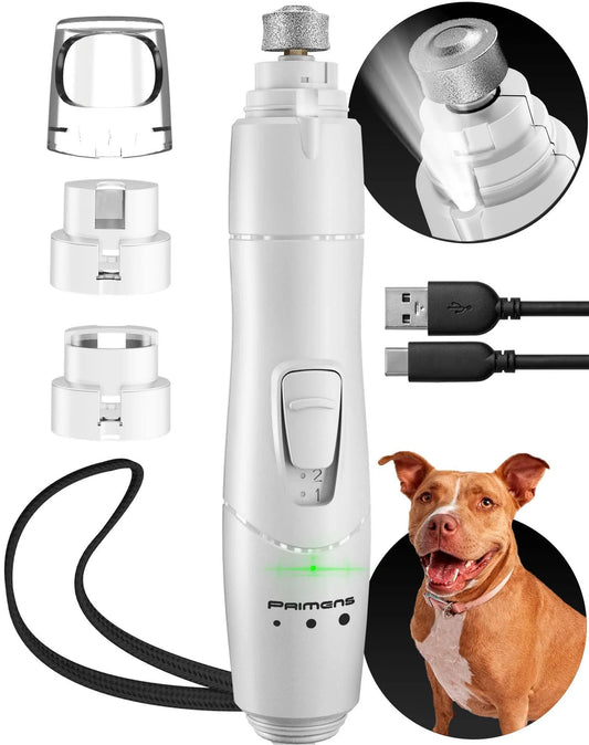 🐾 Smooth & Safe: Dog Nail Grinder with LED Light – Rechargeable for All Sizes! ✨🐶