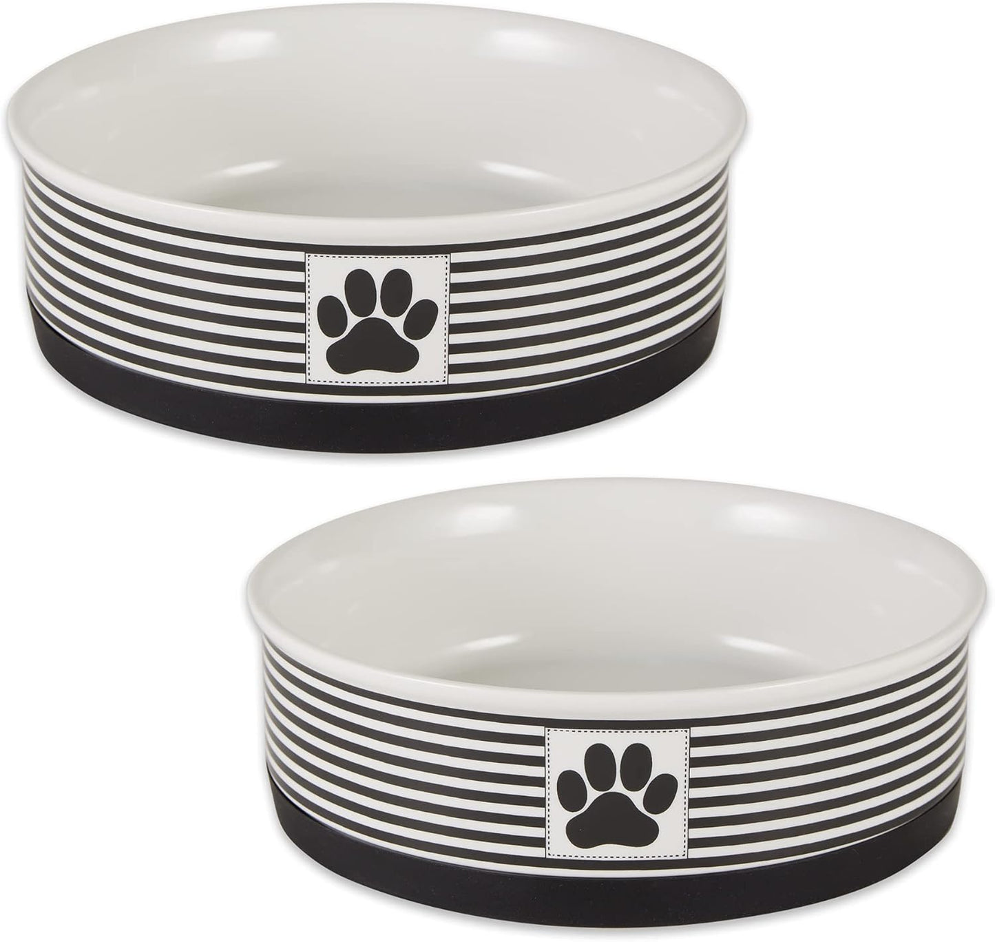 Style Meets Function for Your Pet! 🐾 Paw & Patch Ceramic Pet Collection | Medium Set in Gray – Perfect for Treats or Pet Accessories, 2 Pieces!