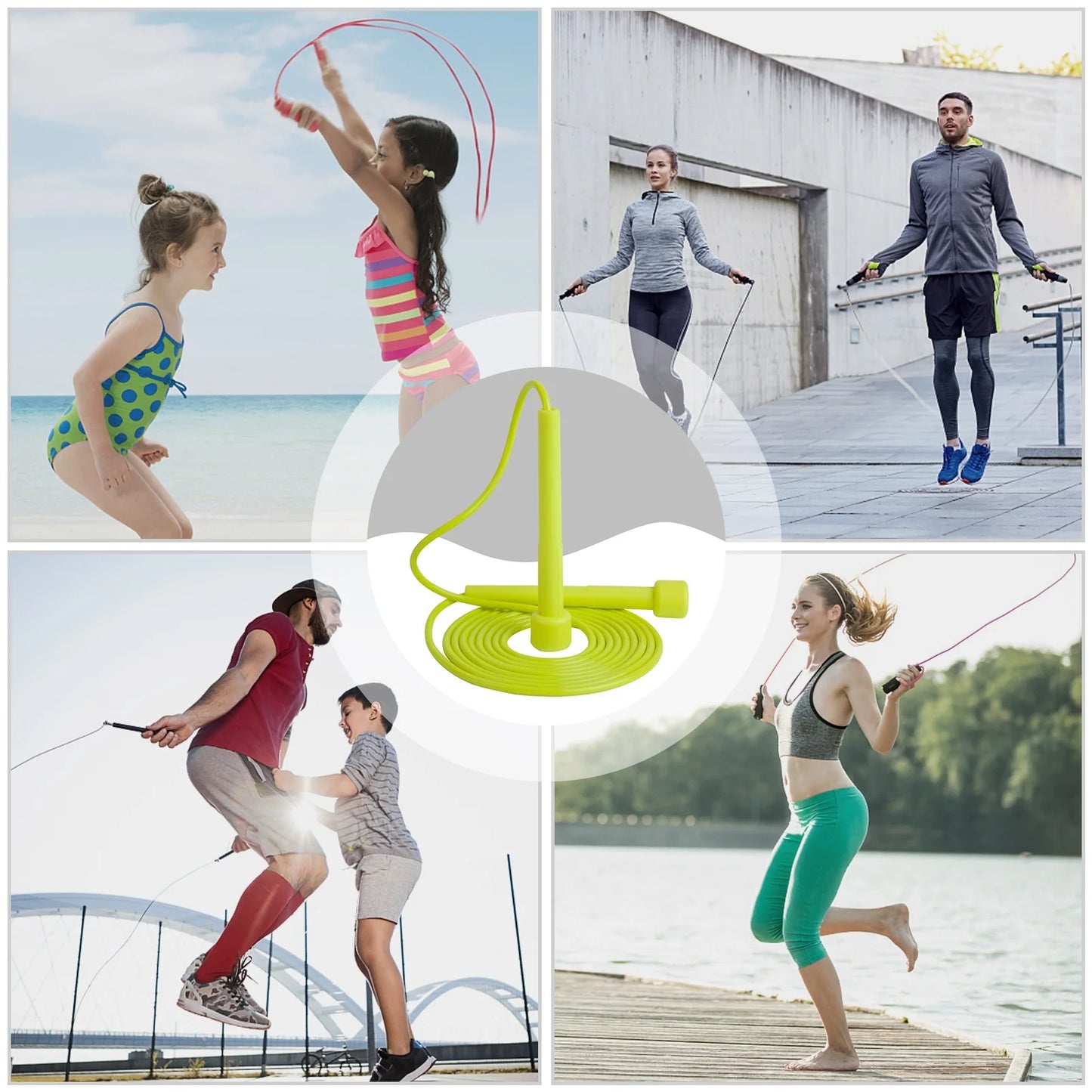 Jump Into Fitness! 🏃‍♂️💪 5-Pack Adjustable Jump Ropes – Tangle-Free, Silicone Cables for Exercise & Fun Skipping! 🎉