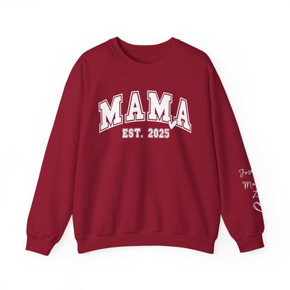 Mama Est. 2025 Sweatshirt | Cozy Unisex Crewneck, Perfect Gift for New Moms, Mother's Day, Family Celebrations, Casual Style