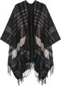 Cozy Up in Style ❄️ Women’s Vintage Poncho Cape – Tassel Details, Blanket Shawl Wrap for Chic Winter Comfort!