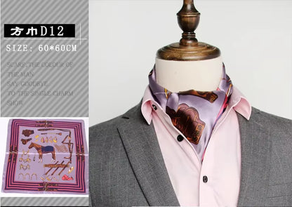 Elevate Your Style 🌟 British Men's Silk Scarf – Perfect for Spring & Autumn! Elegant Satin Touch for Every Business Look.