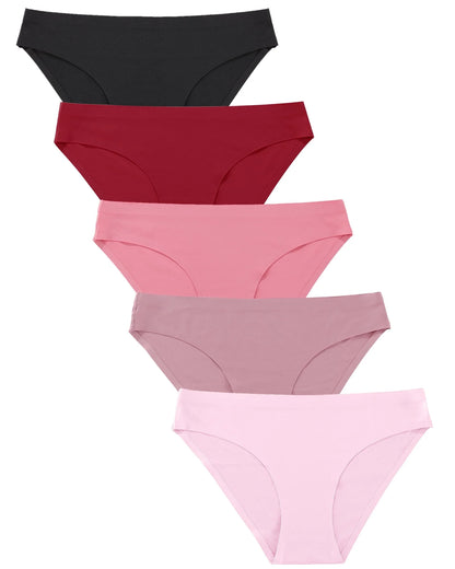 Comfort Meets Style! 💕 Seamless Underwear for Women – No Show Stretch Bikini Panties, Soft Hipster Briefs (XS-XL), 5-Pack for Everyday Comfort!