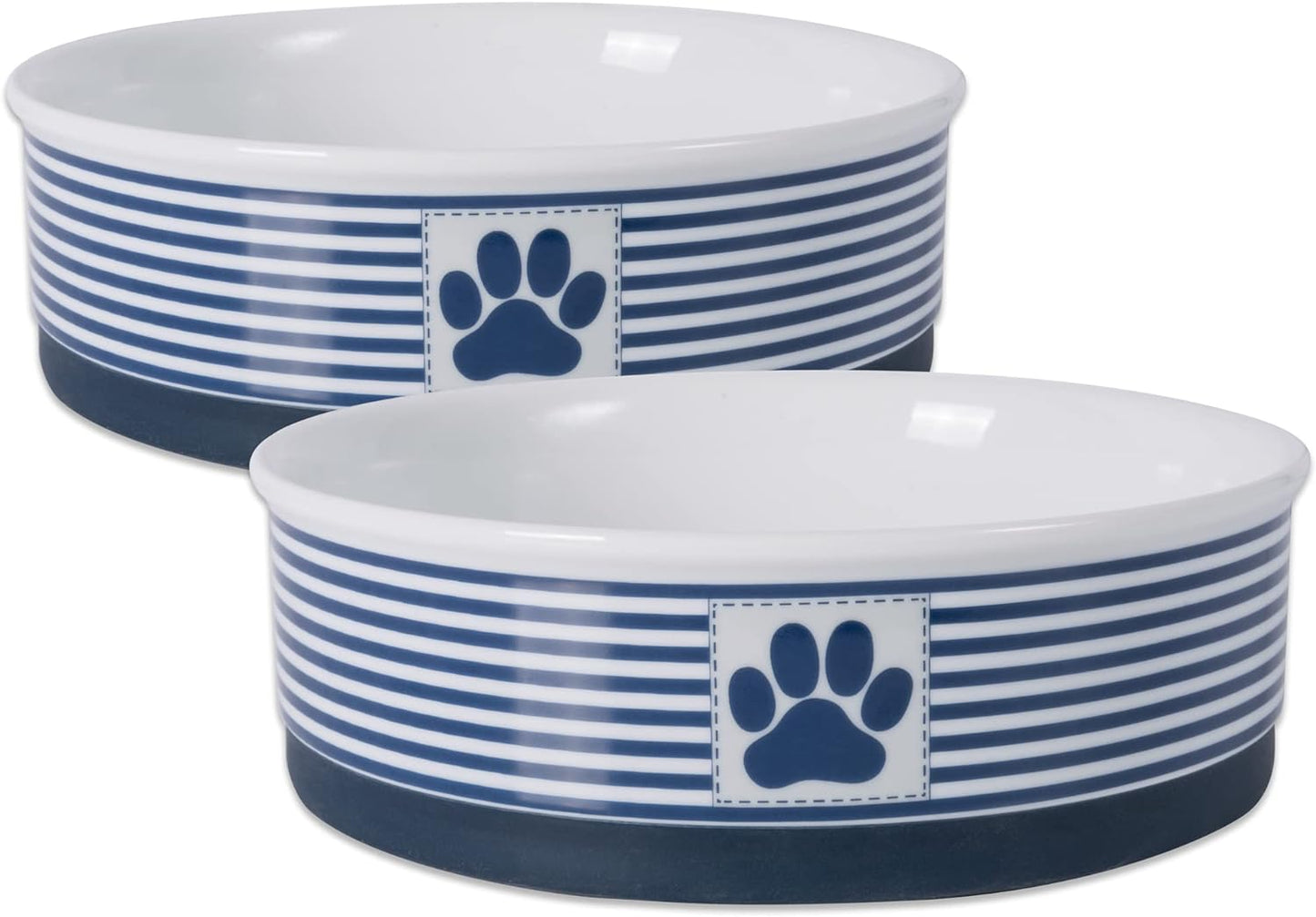 Style Meets Function for Your Pet! 🐾 Paw & Patch Ceramic Pet Collection | Medium Set in Gray – Perfect for Treats or Pet Accessories, 2 Pieces!