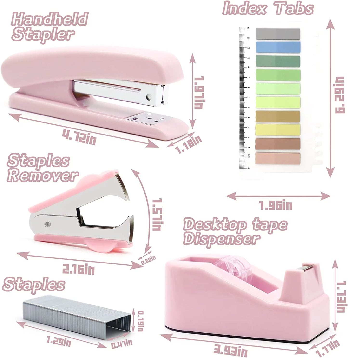 Add a Pop of Pink to Your Desk! 🌸 Complete Office Supplies Set – Stapler, Tape Dispenser, Scissors & More in Chic Pink for a Stylish Workspace!