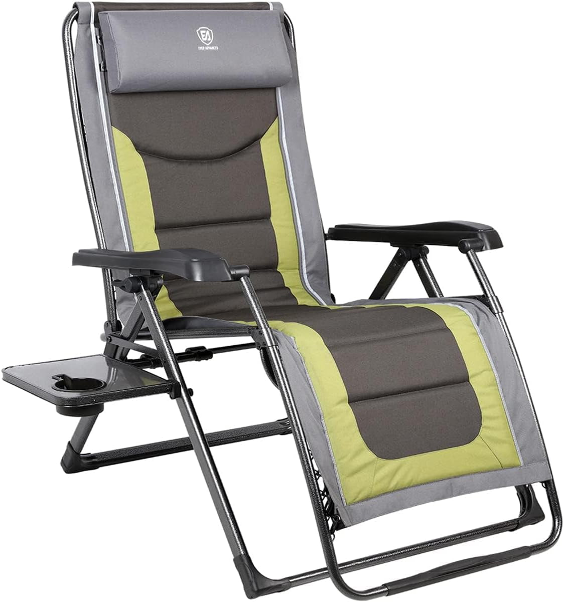 Relax in Ultimate Comfort 🌿 Oversized XL Zero Gravity Recliner – Padded Patio Lounger with Adjustable Headrest & 350Lbs Support (Olive Green).