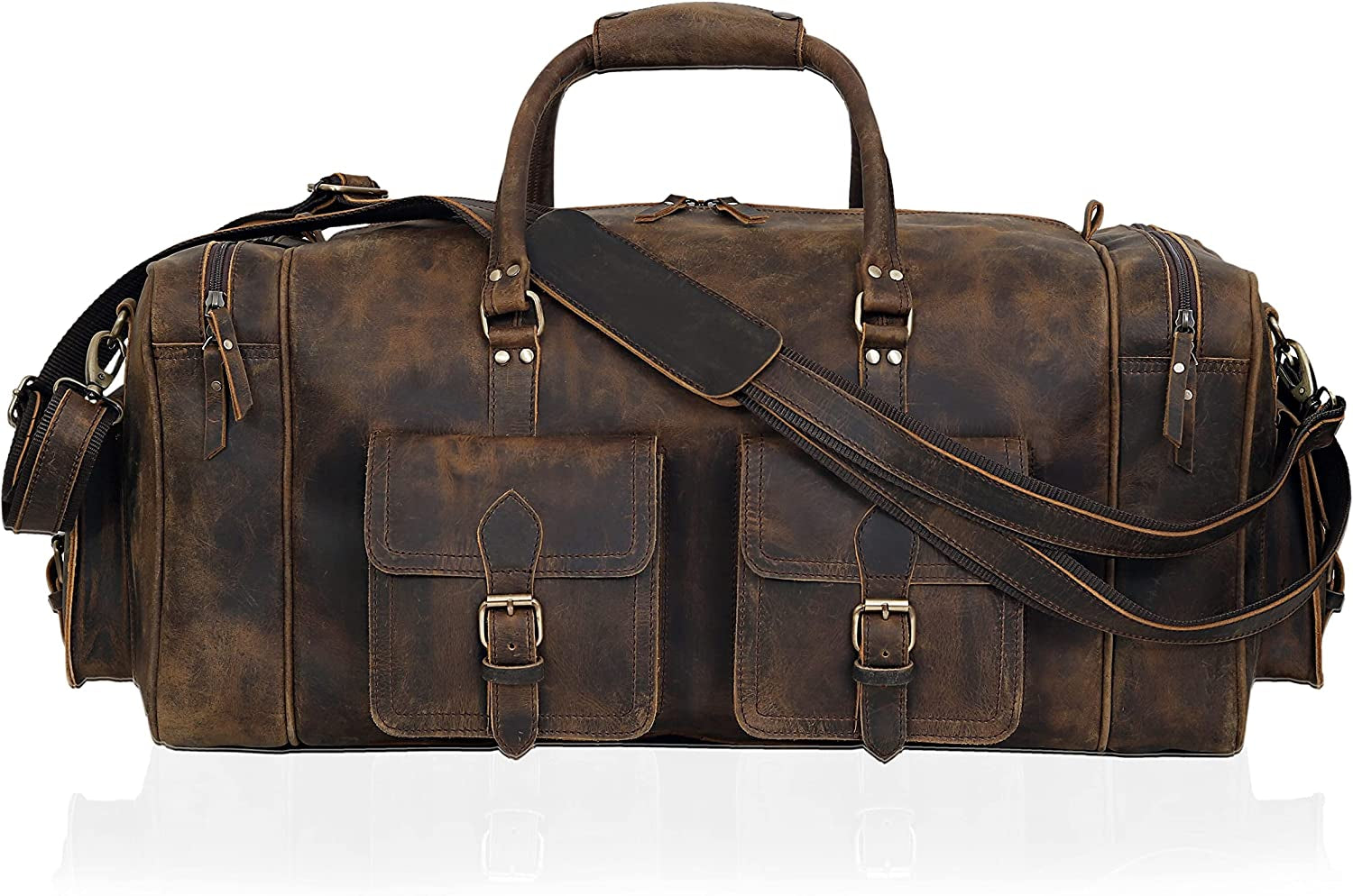 Travel in Style 🧳 Large Leather Duffel Bag – Perfect for Men’s Weekend, Gym, or Overnight Trips!