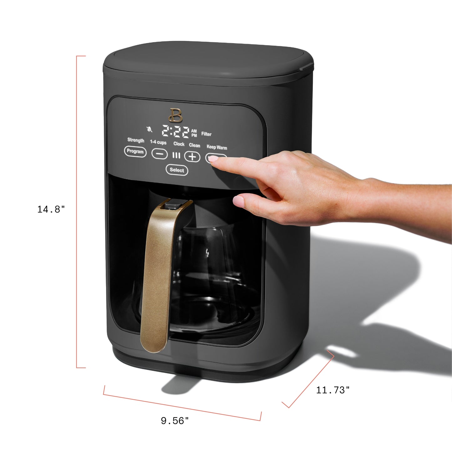 ☕ Brew Your Perfect Cup: 14-Cup Programmable Coffee Maker with Touch Display by Drew Barrymore! 🌟 (Oyster Grey)