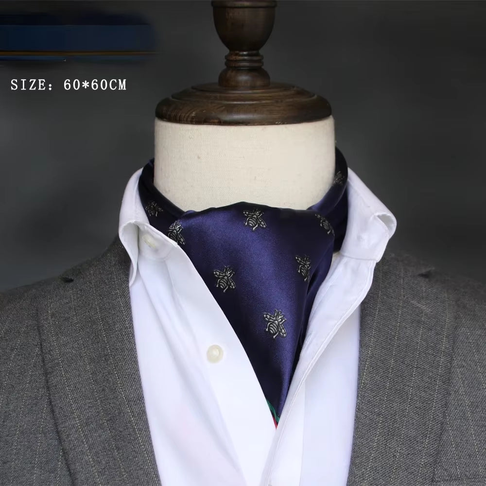 Elevate Your Style 🌟 British Men's Silk Scarf – Perfect for Spring & Autumn! Elegant Satin Touch for Every Business Look.