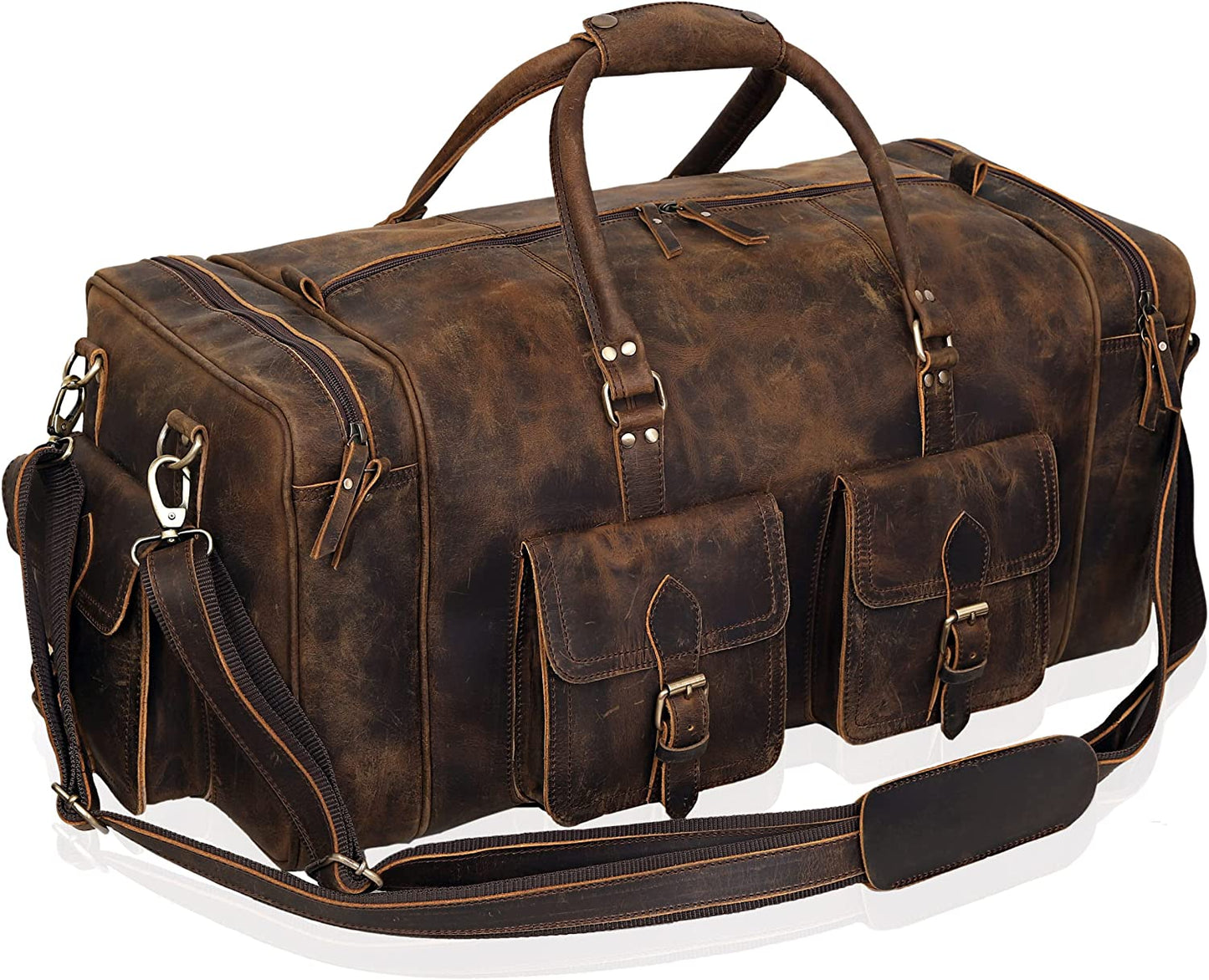 Travel in Style 🧳 Large Leather Duffel Bag – Perfect for Men’s Weekend, Gym, or Overnight Trips!