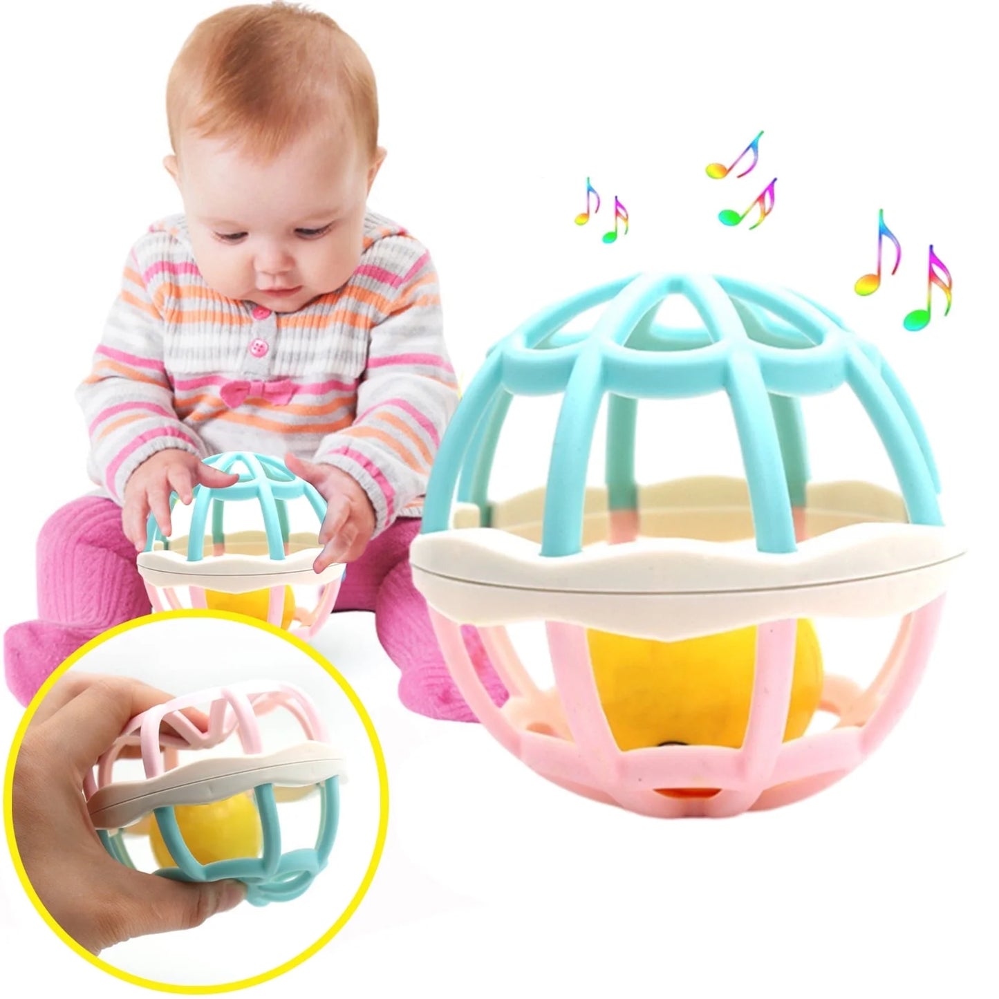 Grab & Shake Fun! 🎉 Easy-Grasp Rattle Balls – Perfect Sensory Toy for Your Baby’s Development (6-12 Months) 🍼✨