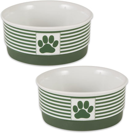 Style Meets Function for Your Pet! 🐾 Paw & Patch Ceramic Pet Collection | Medium Set in Gray – Perfect for Treats or Pet Accessories, 2 Pieces!