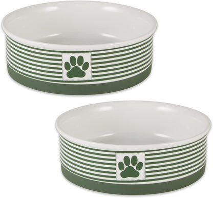 Style Meets Function for Your Pet! 🐾 Paw & Patch Ceramic Pet Collection | Medium Set in Gray – Perfect for Treats or Pet Accessories, 2 Pieces!