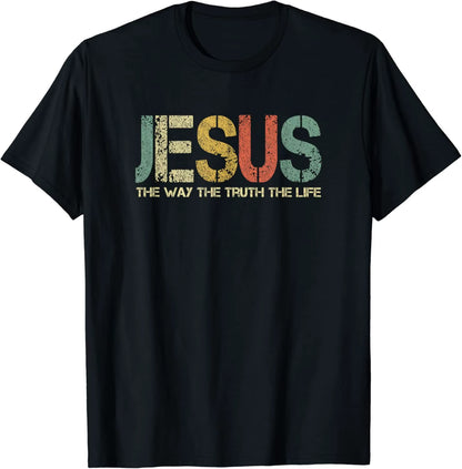 Christian T Shirt Women Men Kids Jesus the Way Truth Life T-Shirt Graphic T Shirts Vintage T Shirt Camisetas