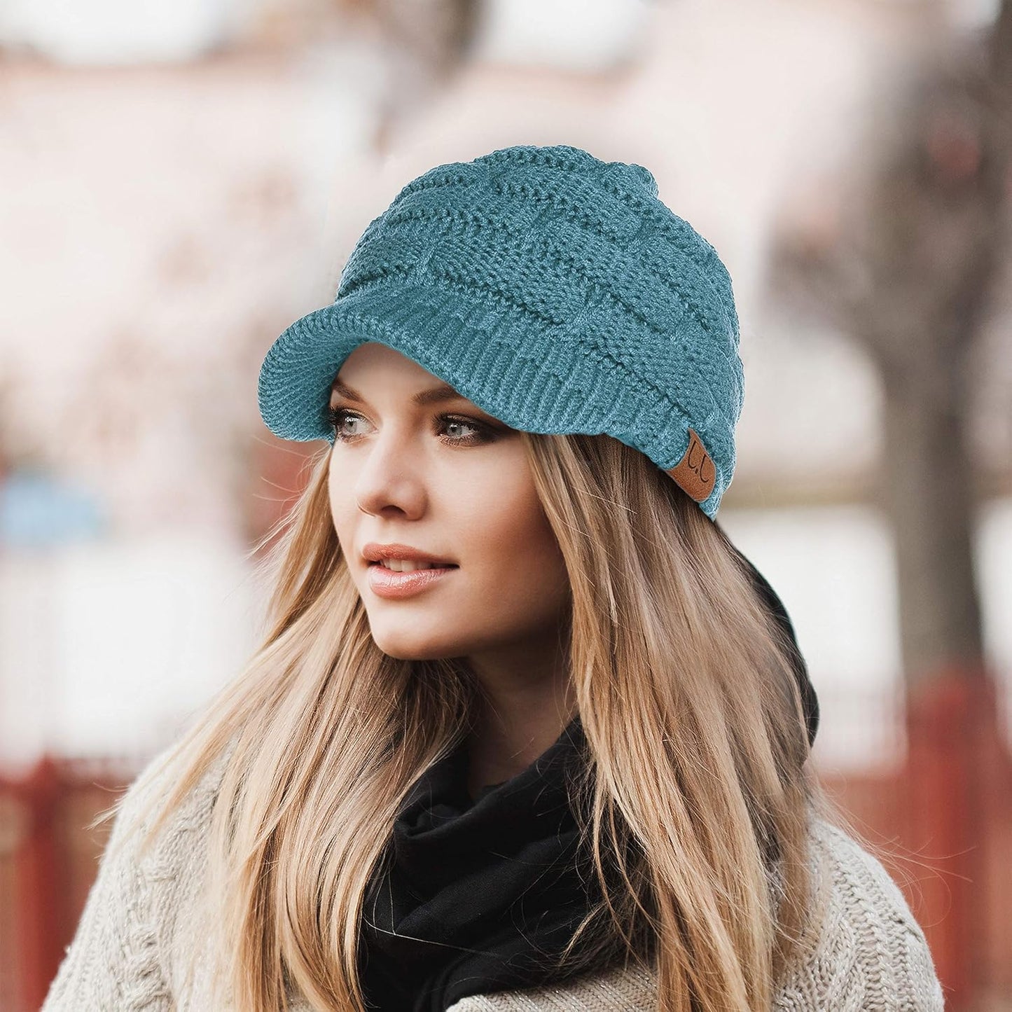 Stay Chic & Cozy! ❄️✨ Women's Ribbed Knit Hat with Brim – Perfect for Any Winter Look! 👒🧣