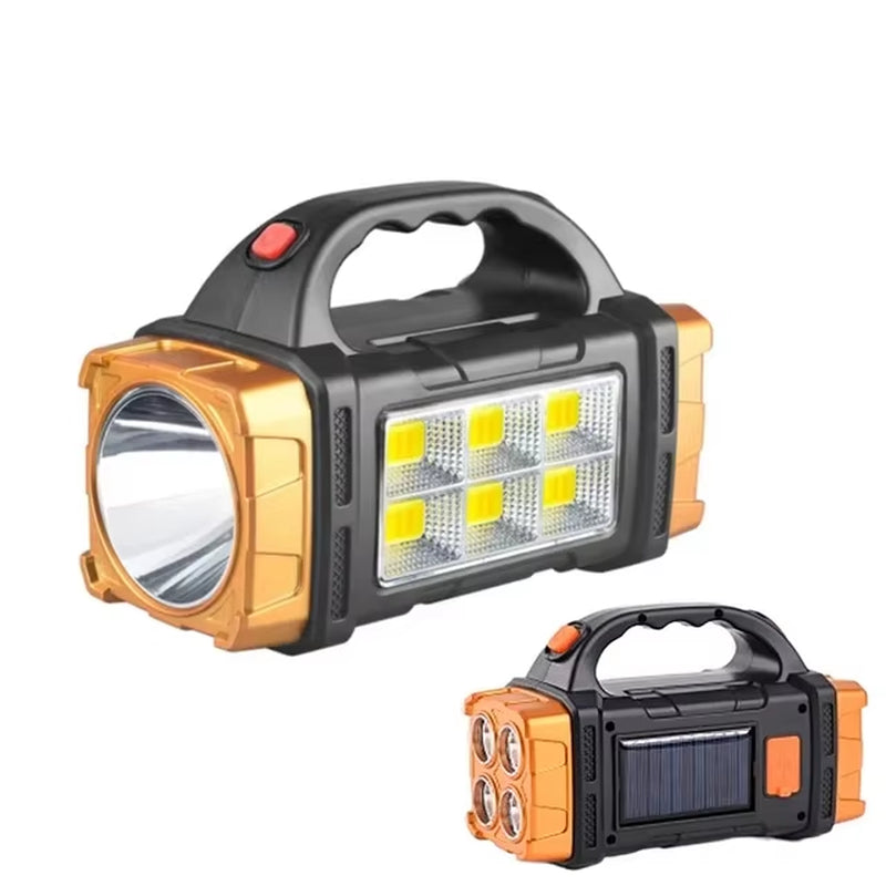 Light Up Your Adventure! 🔦✨ Portable USB Rechargeable Flashlight – Solar LED & COB Work Light, Plus Mobile Phone Charger! 🌟🏕️