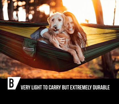 Relax Anywhere! 🏕️🌿 2-Person Portable Hammock – Perfect for Camping, Backpacking & Travel Adventures! 🌞💚